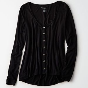 American Eagle knit button up T-shirt